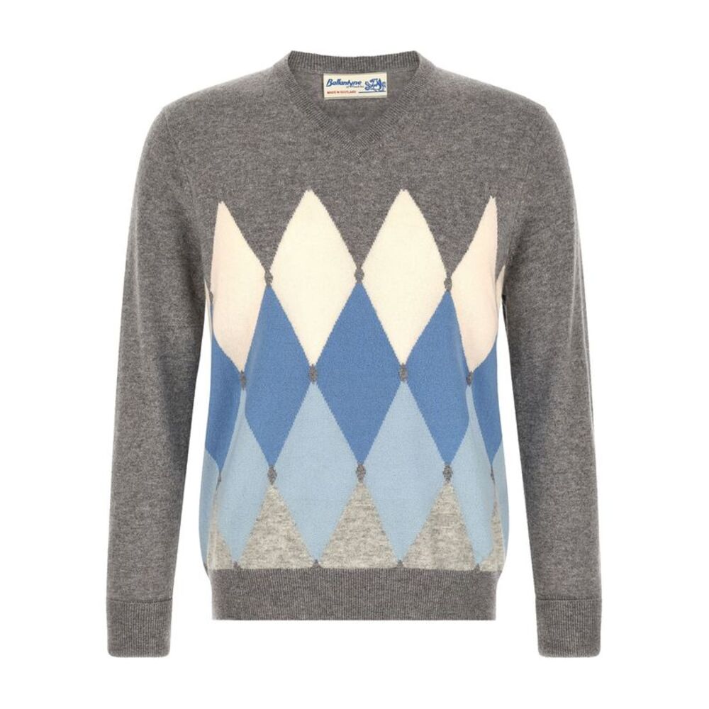 Ballantyne Gray Cashmere Men's Cardigan